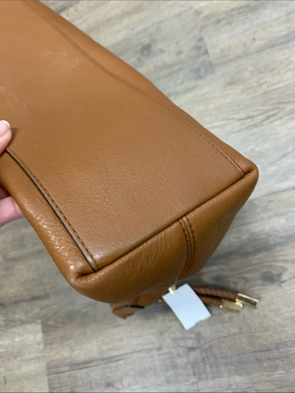 Michael Kors Cognac Leather Shoulder Bag with Braided Handle